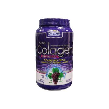 polvo colagen  reforzado sabor uva para reconstituir  (formula mejorada) 1.100 kg*  colageno tipo ii  omega 3,6,9, vitaminas y hierro