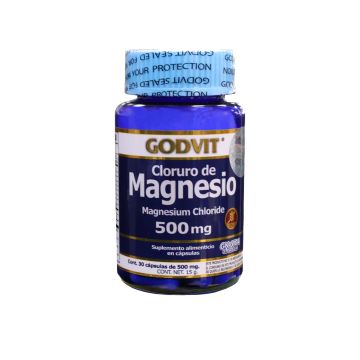 caps. cloruro de magnesio (magnesium chloride) c/30 de 500 mg c/u. godvit.