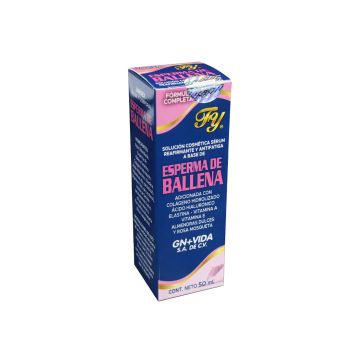 solución cosmética unisex serúm de esperma de ballena 50ml. con colágeno hidrolizado, ácido hialurónico, elastina, vit a, vit e, almendras dulces y rosa mosqueta.