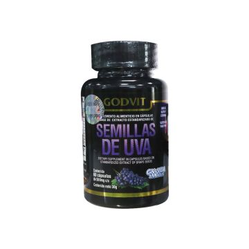 caps. extracto estandarizado de semillas de uva c/60 de 500 mg c/u. godvit .