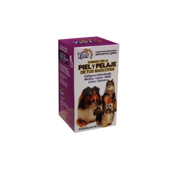 tbs. cuidado de la piel y pelaje de tus mascotas sabor pollo c/60   500mg 1x120 *  colageno  hidrolizado, biotina, calcio, msm,  lisina, salmon.