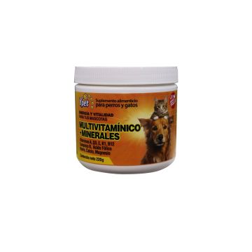 polvo energia y vitalidad multivitaminico + minerales sabor pollo  200 grs 1x48 *  vitaminas a, d3, e, k1, b12, complejo b, acido folico, hierro, magnesio.