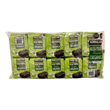 Alga Marina Orgánica Tostada Kirkland Signature 10 Bolsas