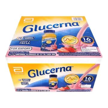 Glucerna Abbot 16 Bebidas 237 Ml C/u Sabor Fresa Od.st