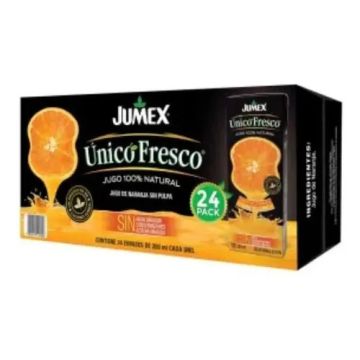 Jumex Único Fresco Jugo De Naranja 24 Pz/200 Ml (sin Pulpa)