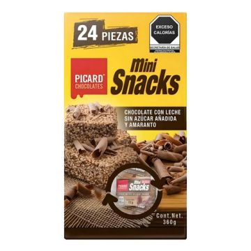 Picard Chocolates Mini Snacks Sin Azúcar Chocolate Y Amaranto 24 Pzs
