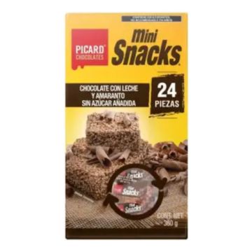 Picard Mini Snacks Chocolate Con Leche Y Amaranto 24 Pzs