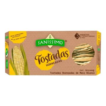 Paquete De 3 Tostadas 100% Horneadas De Maiz 648g Clasica