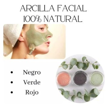 3 Kg Arcilla Purificante, Verde, Roja, Negra, 100% Natural. Mixta