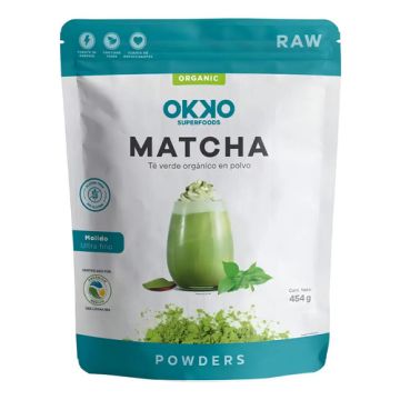 Matcha Organico En Polvo Okko 454g Sin Azúcar Ni Lactosa
