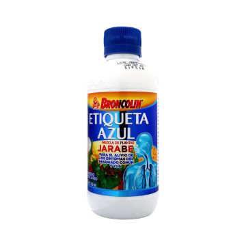 JARABE BRONCOLIN ETIQUETA AZUL MEZCLA DE PLANTAS 250 ML.