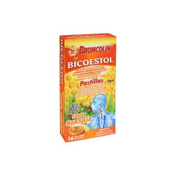 PASTILLAS BICOESTOL SABOR NARANJA CAJA C/16 eucalipto,gordolobo y sauco