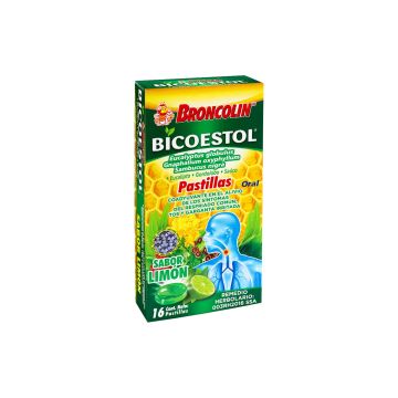 PASTILLAS BICOESTOL SABOR LIMON CAJA C/16 eucalipto,gordolobo y sauco