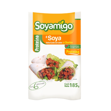 SOYAMIGO ALIMENTO DE SOYA SABOR CHORIZO 185GR.