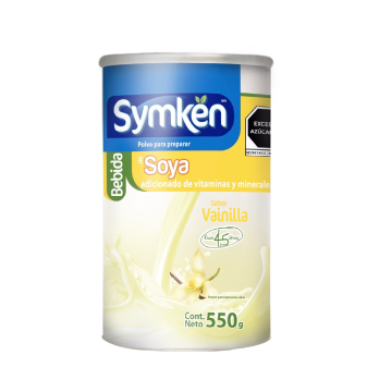 SYMKEN POLVO PARA PREPARAR BEBIDA DE SOYA BOTE SABOR VAINILLA 550G