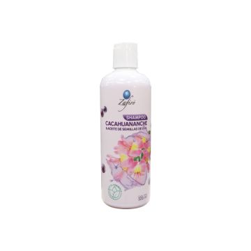 SHAMPOO CON CACAHUANANCHE Y ACEITE DE SEMILLAS DE UVA 500ML.