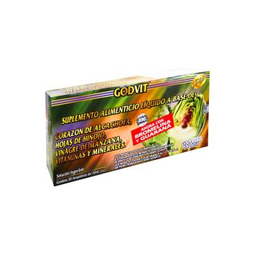 AMP. CORAZÓN DE ALCACHOFA SOLUCIÓN INGERIBLE C/30 AMP. DE 10 ML C/U. CORAZÓN DE ALCACHOFA, HOJAS DE HINOJO, VINAGRE DE MANZANA, VITAMINAS Y MINERALES. AHORA CON BROMELINA Y GUARANA.