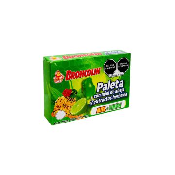 PALETAS BRONCOLIN CON MIEL DE ABEJA Y EXT. HERBALES MIEL-LIMON C/10