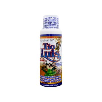 JARABE LOS SECRETOS DEL TIO LUIS ADULTO 250ML. A BASE DE MIEL DE ABEJA, EXTRACTOS FLUIDOS DE EUCALIPTO, GORDOLOBO, MENTA Y PROPÓLEO. ADICIONADO CON VITAMINA C.