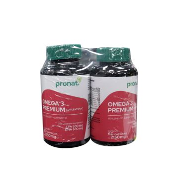 OFERTA CAPS. OMEGA 3 PREMIUM CONCENTRADO 2 FRASCOS C/60 C/U 2150 MG DUO PACK