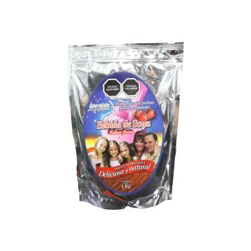 POLVO PARA PREPARAR BEBIDA DE SOYA SABOR FRESA 1 KG.