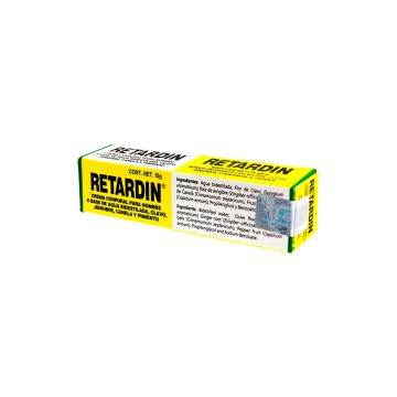 CREMA CORPORAL PARA HOMBRE RETARDIN 15 GR. A BASE DE , CLAVO, JENGIBRE, CANELA Y PIMIENTO.