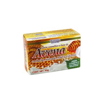 JABÓN DE AVENA PLUS CON LECHE,SALVADO,MIEL Y GLICERINA 90 GR.