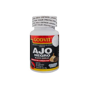 CAPS. AJO NEGRO C/60 DE 500 MG C/U. GODVIT.