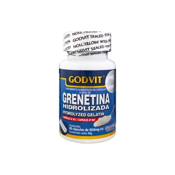 CAPS. GRENETINA HIDROLIZADA C/60 DE 500 MG C/U. GODVIT.