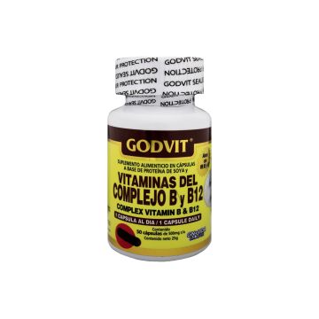 GODVIT VITAMINAS DEL COMPLEJO B Y B12 C/50 CAPS.