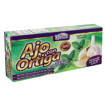 AJO CON ORTIGA C/60 blister c/30 caps y blister c/ 30tbs.
