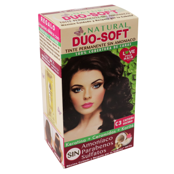 TINTE DUO SOFT AHORA SIN AMONIACO #C3 CASTAÑO OSCURO 60GR.*