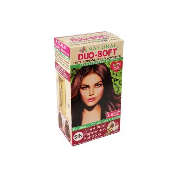 TINTE DUO SOFT AHORA SIN AMONIACO #4.5 CASTAÑO CAOBA 60GR.*