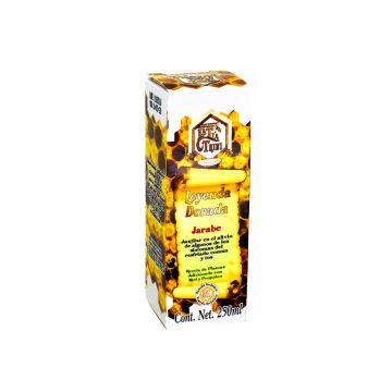 JARABE LEYENDA DORADA 250 ML mezcla de plantas adic. Con miel y propoleo.