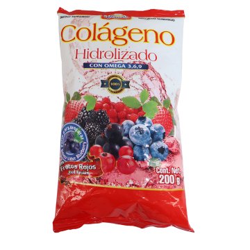COLAGENO SABOR FRUTOS ROJOS BOLSA 200 GR.