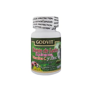 CAPS. DIENTE DE LEON CON EQUINACEA, VITAMINA C Y ZINC C/60 DE 500 MG C/U. GODVIT.