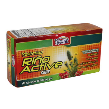 CAPS. RIÑO ACTIVE C/60 500MG* Enebro, uva ursi,cola de caballo, diente de leon