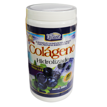 POLVO COLAGENO HIDROLIZADO BEBIDA SABOR BLUEBERRY 500 GR* 1X24