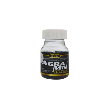 CAP. AGRAMN BLACK C/15 DE 500 MG C/U. A BASE DE VITAMINAS DEL COMPLEJO B, GUARANÁ, MACA, GINSENG, JALEA REAL Y ZARZAPARRILLA.