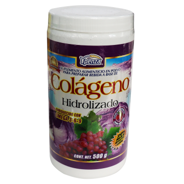 POLVO COLAGENO HIDROLIZADO BEBIDA SABOR UVA 500 GR* 1X24