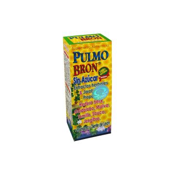 JARABE PULMO BRON SIN AZUCAR 125 ML. * Extractos  Herbales & Jarabe de Propoleo, hereda helix, gordolobo, malva,tomillo, sauco,jengibre 1X24