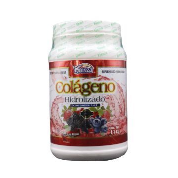POLVO COLAGENO HIDROLIZADO BEBIDA SABOR FRUTOS ROJOS 1.100 KG*