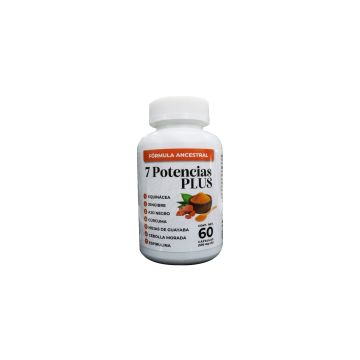 CAPS. 7 POTENCIAS EQUINACEA, JENGIBRE, AJO NEGRO, CURCUMA, HOJAS DE GUAYABA, CEBOLLA MORADA Y ESPIRULINA C/60