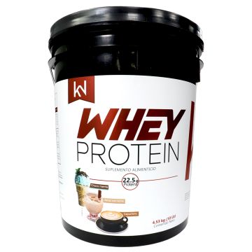 POLVO WHEY PROTEIN SABOR CHOCOMENTA/ ARROZ CON LECHE/ CAPUCHINO 4.53KG = 10LBS CUBETA