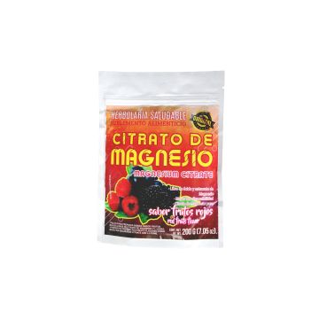 POLVO CITRATO DE MAGNESIO SABOR FRUTOS ROJOS 200 GR*