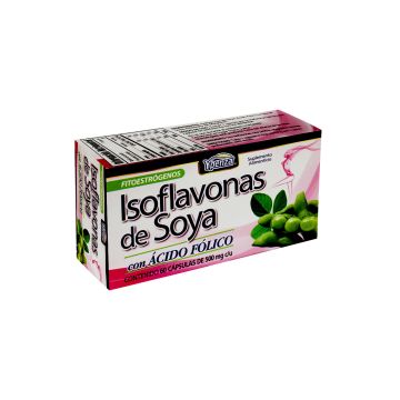 CAPS. ISOFLAVONAS DE SOYA C/ ACIDO FOLICO C/60 500 MG