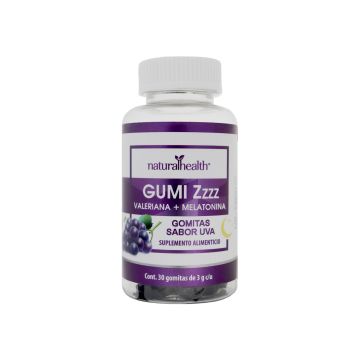 GUMI ZZZZ  30 gomitas de 3grs c/u* Gomitas sabor uva Valeriana+Melatonina