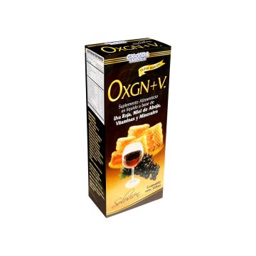 JARABE OXGN+V 340 ML * a base de agua,uva roja,aloe,miel de abeja,vitaminas y minerales.