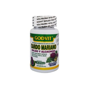 CAPS. CARDO MARIANO, BOLDO Y ALCACHOFA C/60 DE 500 MG C/U. GODVIT.
