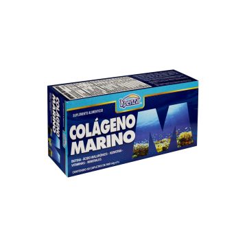 CAPLETAS COLAGENO MARINO Biotina, Acido Hialuronico, keratina, vitaminmas y minerales c/30 800 MG* 1X120